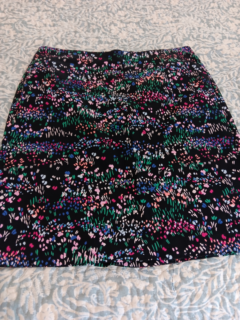 Talbots Black Mini Skirt with Multicolor Floral Print 10P